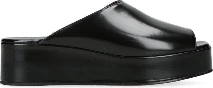 The Row Emi Leather Flatform Sandals 20