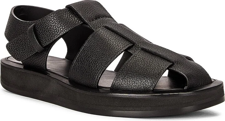 The Row Fisherman Leather Sandals in Black - Image 2