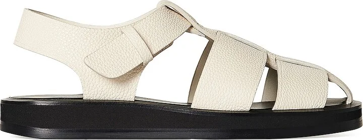 The Row Fisherman Leather Sandals in Turquoise