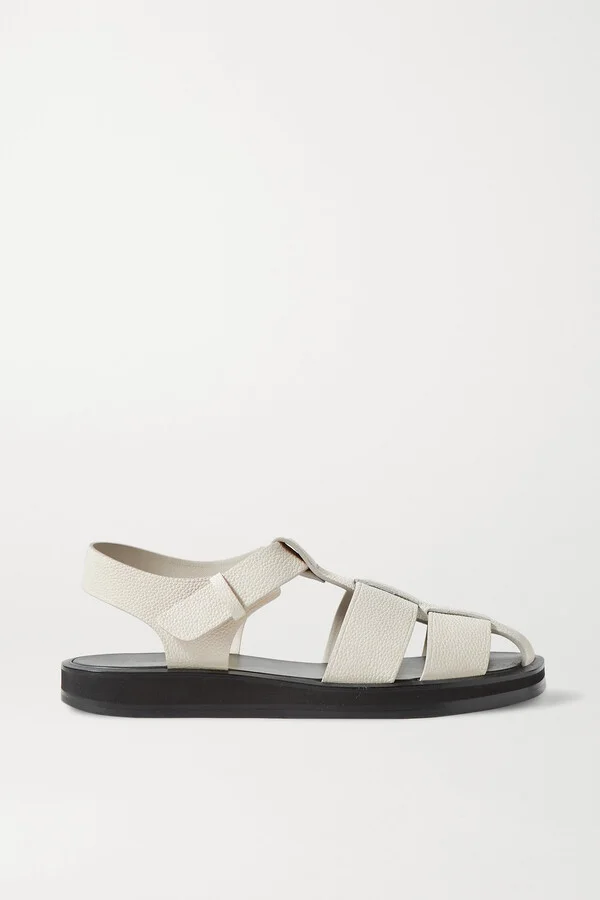 The Row - Fisherman Woven Textured-leather Sandals - Off-white