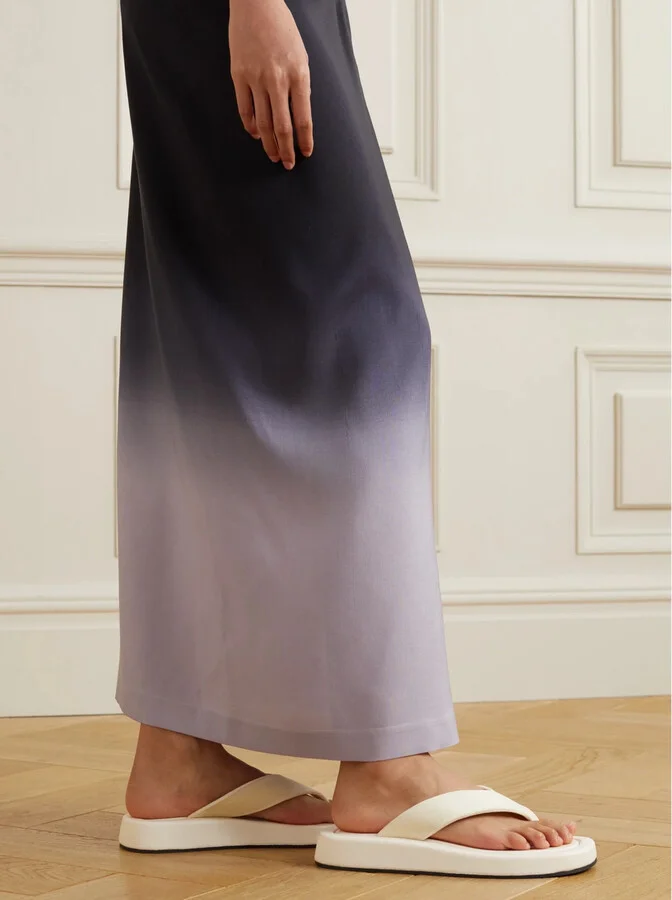 The Row - Ginza Leather And Velvet Platform Flip Flops - Off-white - Image 2