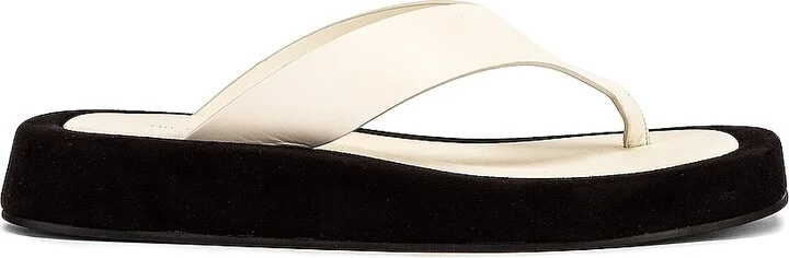 The Row Ginza Thong Sandals in Cream