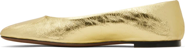 The Row Gold Square Ballerina Flats - Image 3