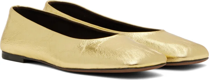 The Row Gold Square Ballerina Flats - Image 4