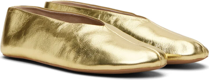 The Row Gold Stella Ballerina Flats - Image 4