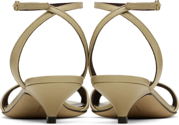 The Row Gray Vika Ankle Strap Kitten Heeled Sandals - Image 2