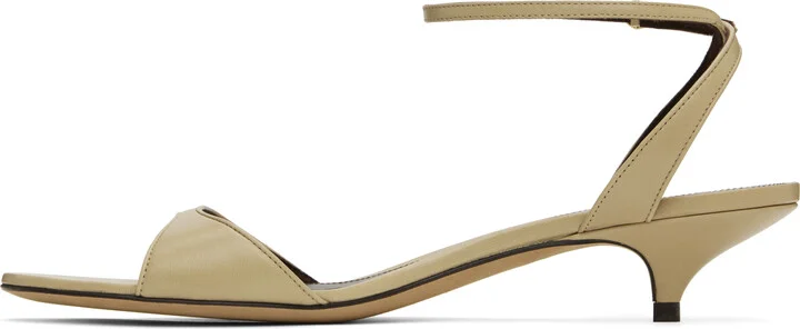 The Row Gray Vika Ankle Strap Kitten Heeled Sandals - Image 3