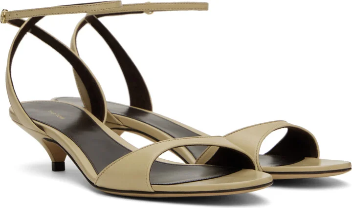 The Row Gray Vika Ankle Strap Kitten Heeled Sandals - Image 4