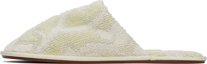 The Row Green & Off-White Frances Slippers - Image 3