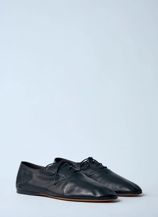 The Row Heredita Leather Lace-up Shoes - Woman Lace Ups Black Eu - 37 - Image 2
