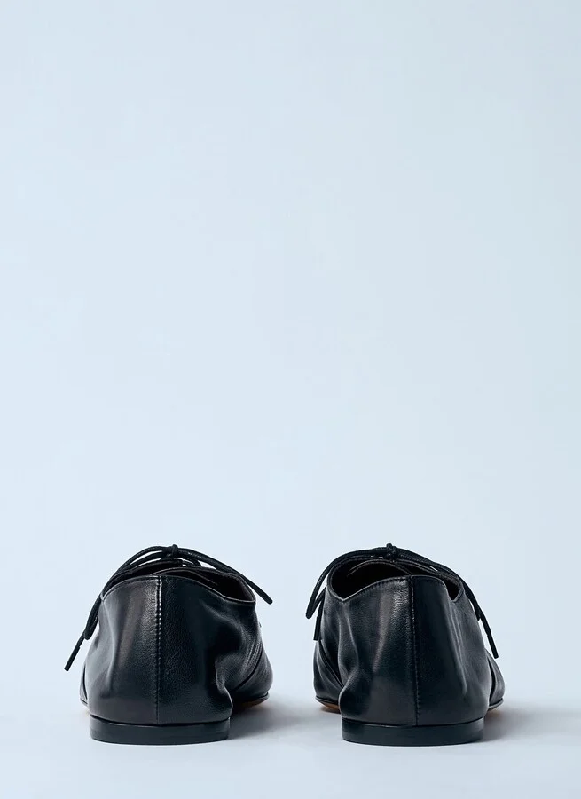 The Row Heredita Leather Lace-up Shoes - Woman Lace Ups Black Eu - 37 - Image 6