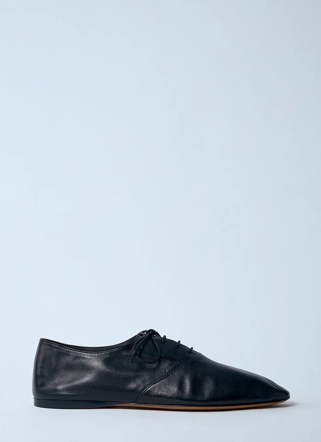 The Row Heredita Leather Lace-up Shoes - Woman Lace Ups Black Eu - 37