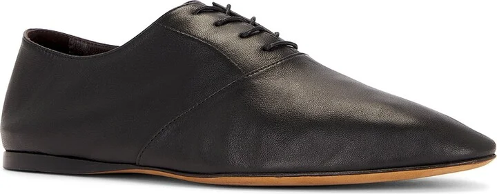 The Row Hereditas Lace Up Flat in Black - Image 2