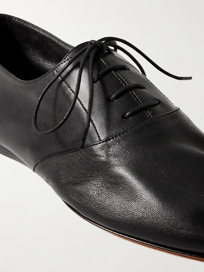 The Row - Hereditas Leather Brogues - Black - Image 4