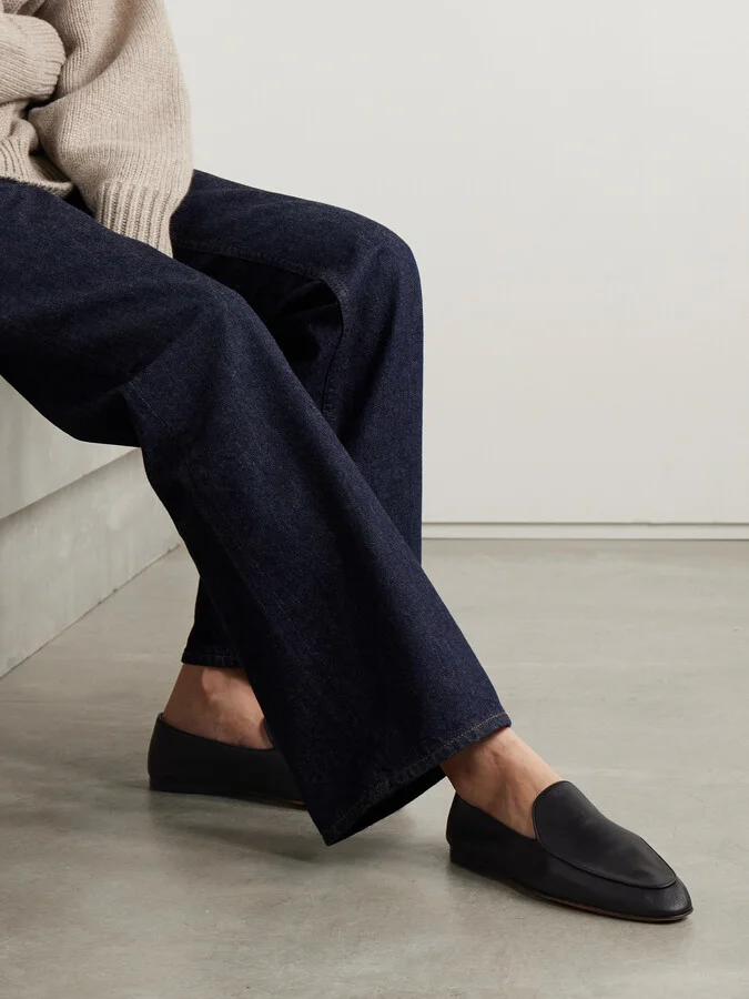 The Row - Hereditas Textured-leather Loafers - Black - Image 2