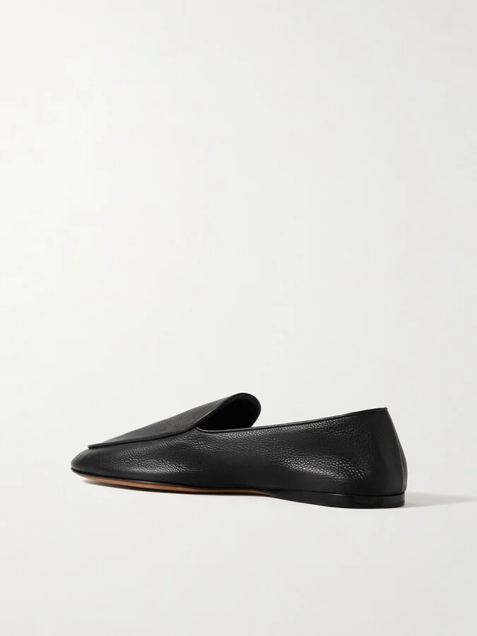 The Row - Hereditas Textured-leather Loafers - Black - Image 3