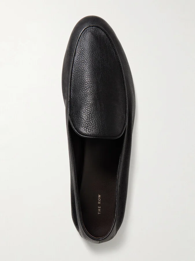 The Row - Hereditas Textured-leather Loafers - Black - Image 5