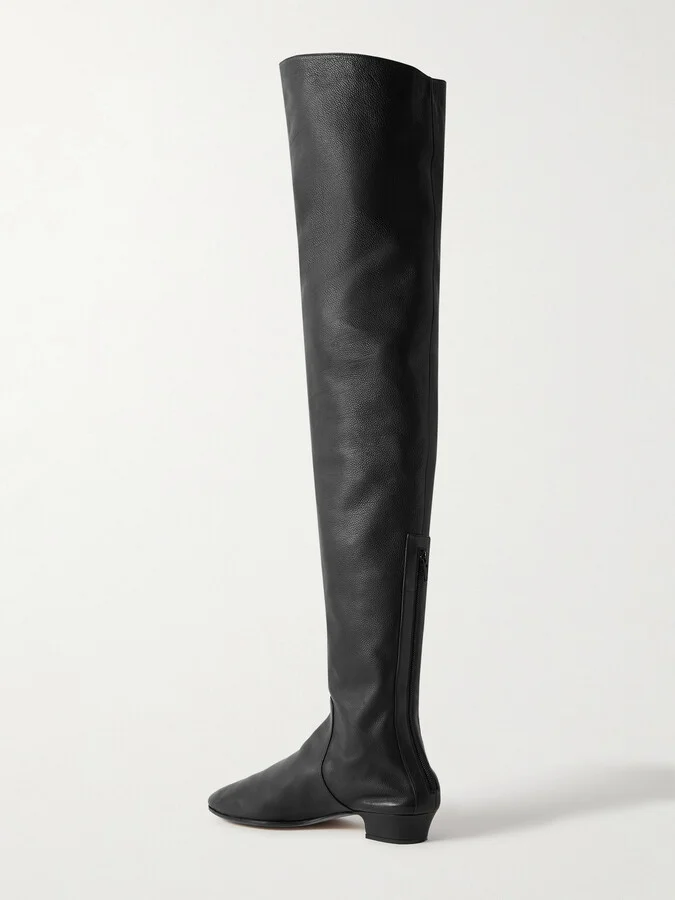 The Row - Hereditas Textured-leather Over-the-knee Boots - Black - Image 3