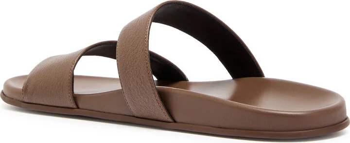 The Row Hugh Grained Leather Sliders - Image 2