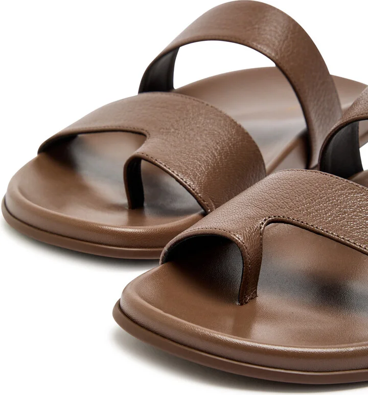 The Row Hugh Grained Leather Sliders - Image 3