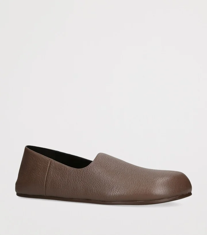 The Row Hugh Slip-On Leather Loafers - Image 3