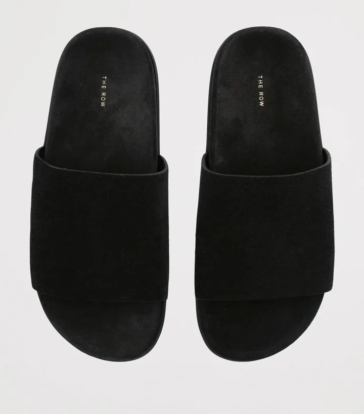 The Row Hugh Suede Slides - Image 4
