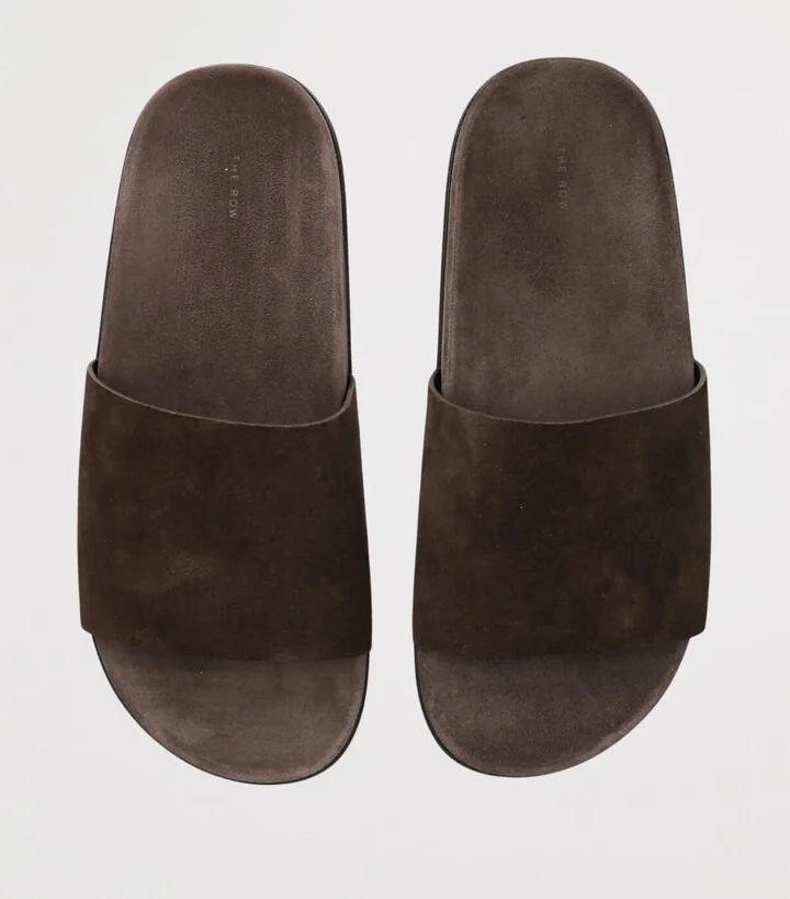 The Row Hugh Suede Slides - Image 4