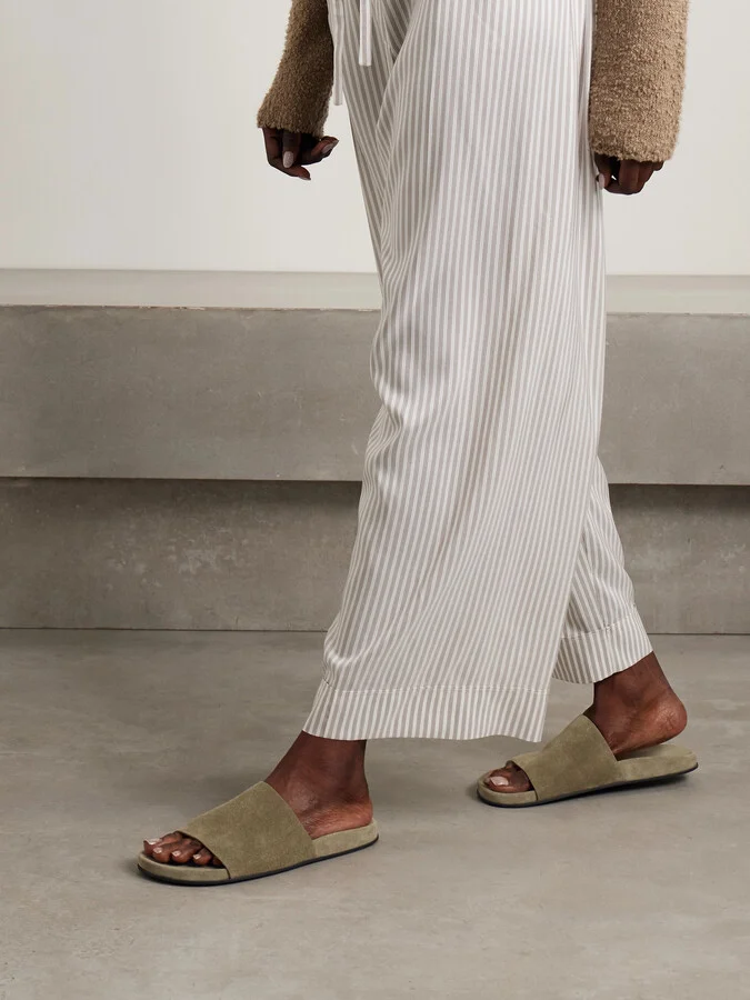 The Row - Hugh Suede Slides - Neutrals - Image 2