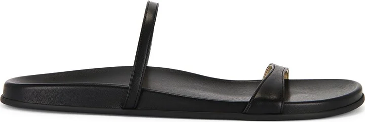 The Row Hugh Thin Strap Slide in Black