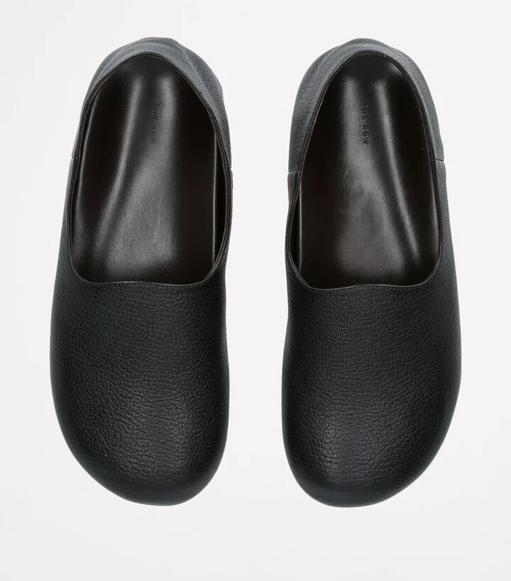 The Row Hugo Leather Slip-On Shoes - Image 4