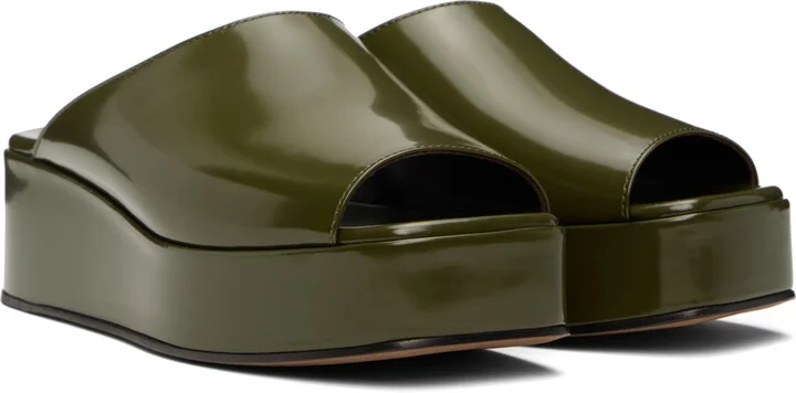 The Row Khaki Emi Flatform Sandals - Image 4