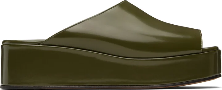 The Row Khaki Emi Flatform Sandals