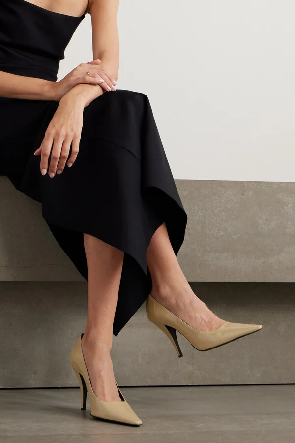 The Row - Lana Patent-leather Pumps - Neutrals - Image 2