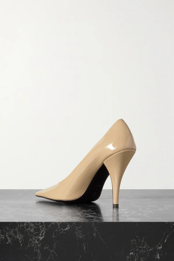 The Row - Lana Patent-leather Pumps - Neutrals - Image 3