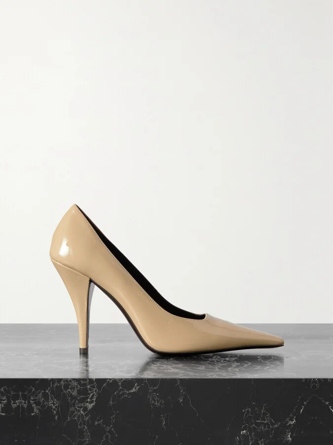 The Row - Lana Patent-leather Pumps - Neutrals