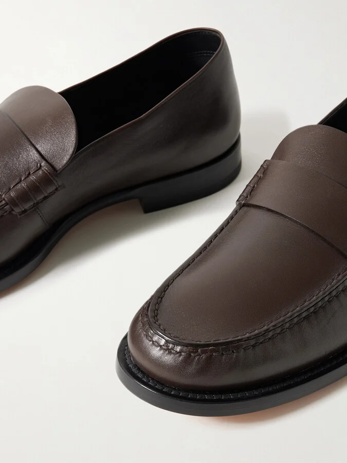 The Row - Lars Leather Loafers - Brown - Image 4