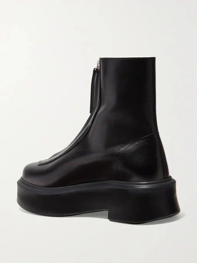The Row - Leather Ankle Boots - Black - Image 3