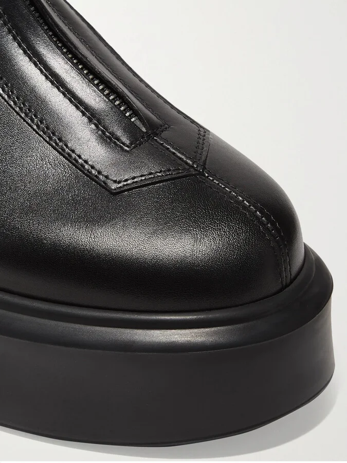 The Row - Leather Ankle Boots - Black - Image 5