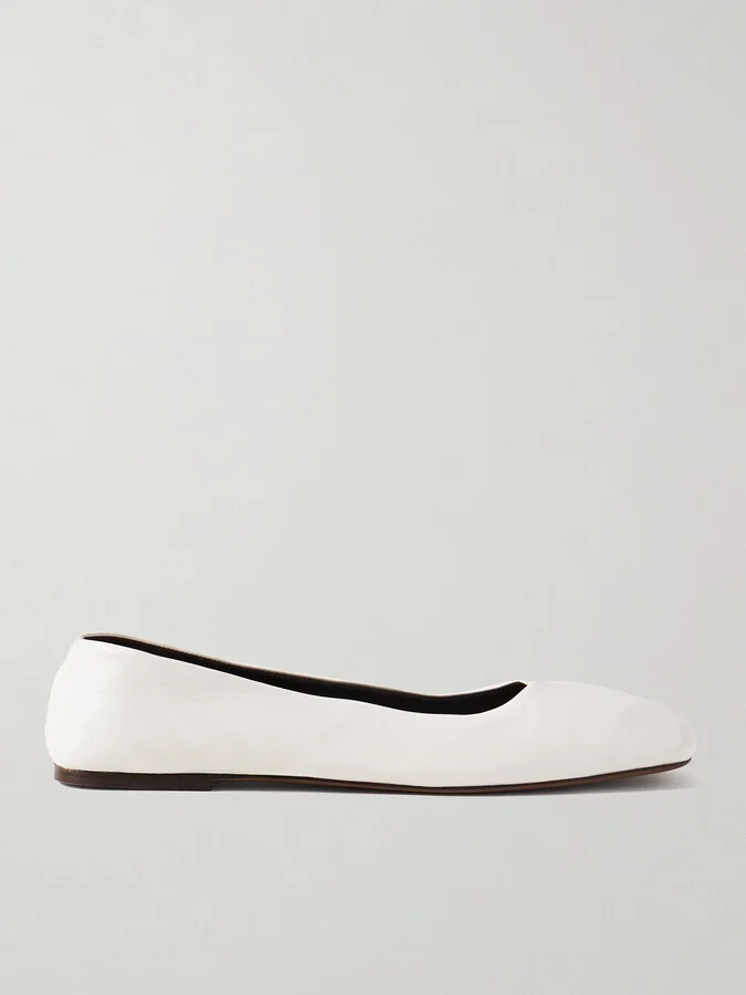The Row - Leather Ballet Flats - White