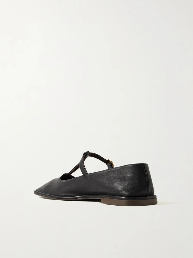 The Row - Leather Mary Jane Ballet Flats - Black - Image 3