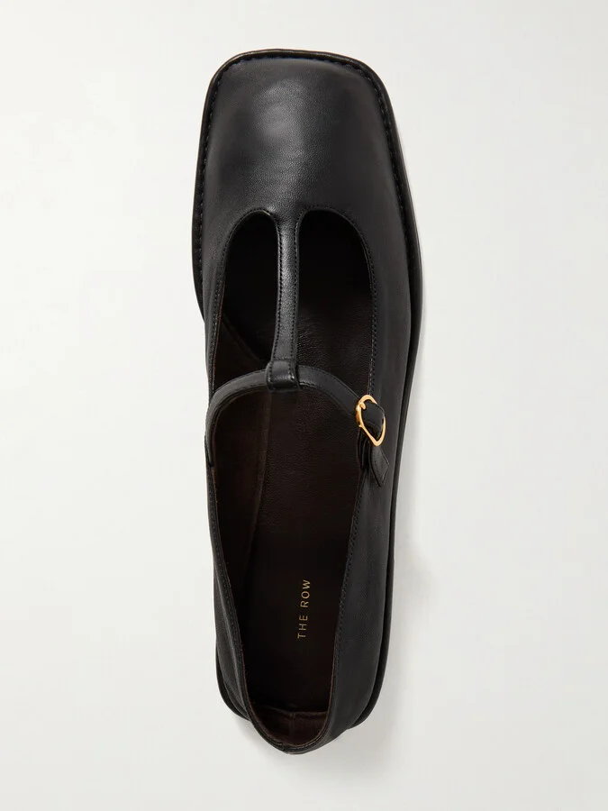 The Row - Leather Mary Jane Ballet Flats - Black - Image 5