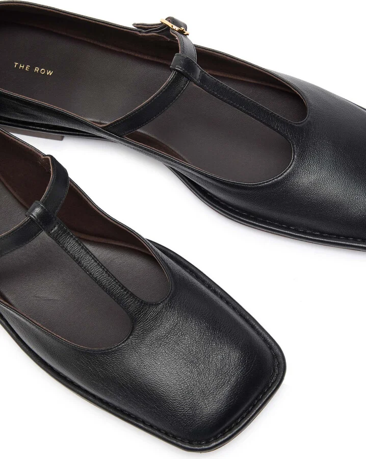 The Row Leather Mary Jane Flats - Image 3