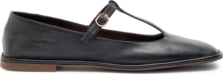The Row Leather Mary Jane Flats
