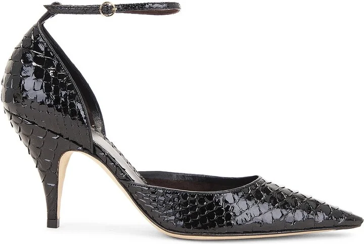 The Row Liisa D'orsay Python Pumps in Black