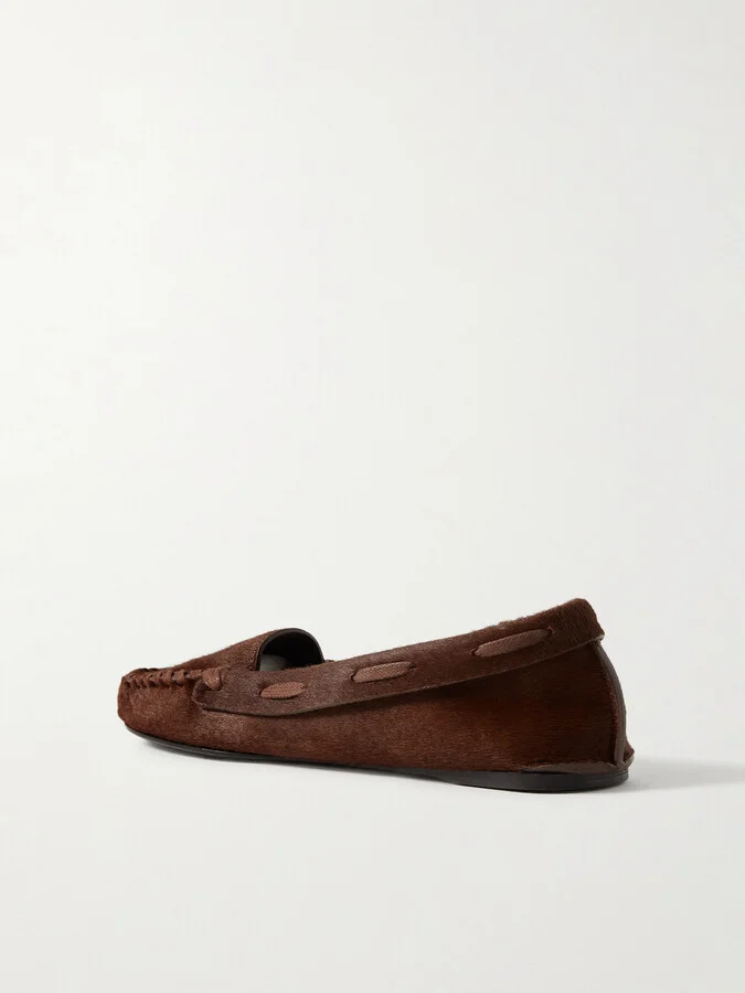 The Row - Mabel Calf Hair Loafers - Brown - Image 3