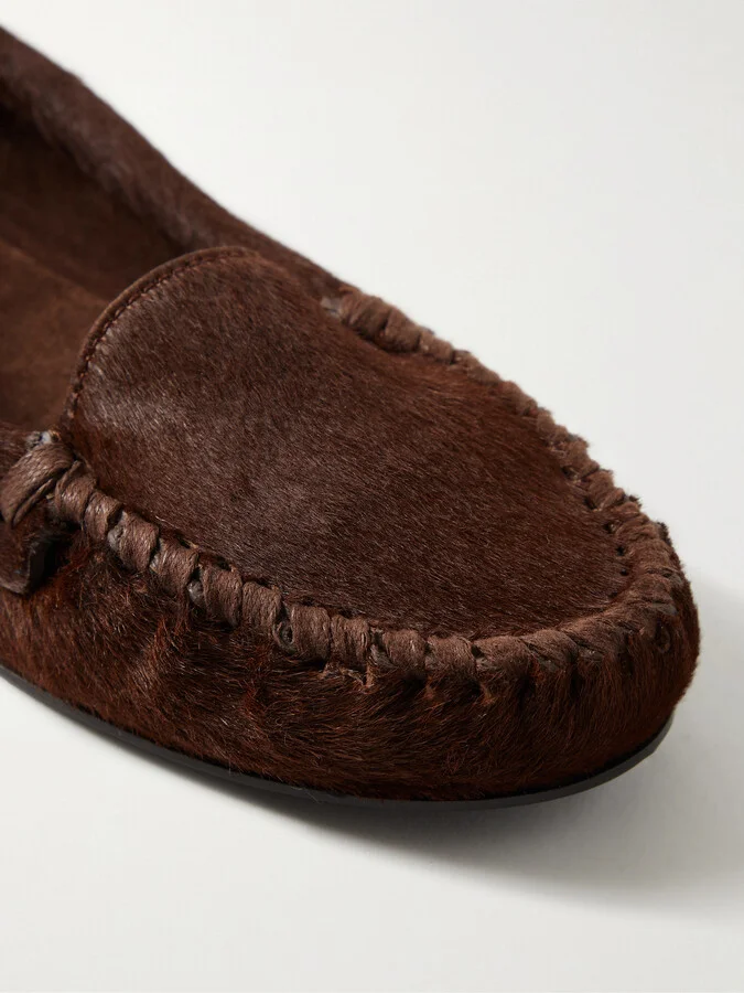 The Row - Mabel Calf Hair Loafers - Brown - Image 4