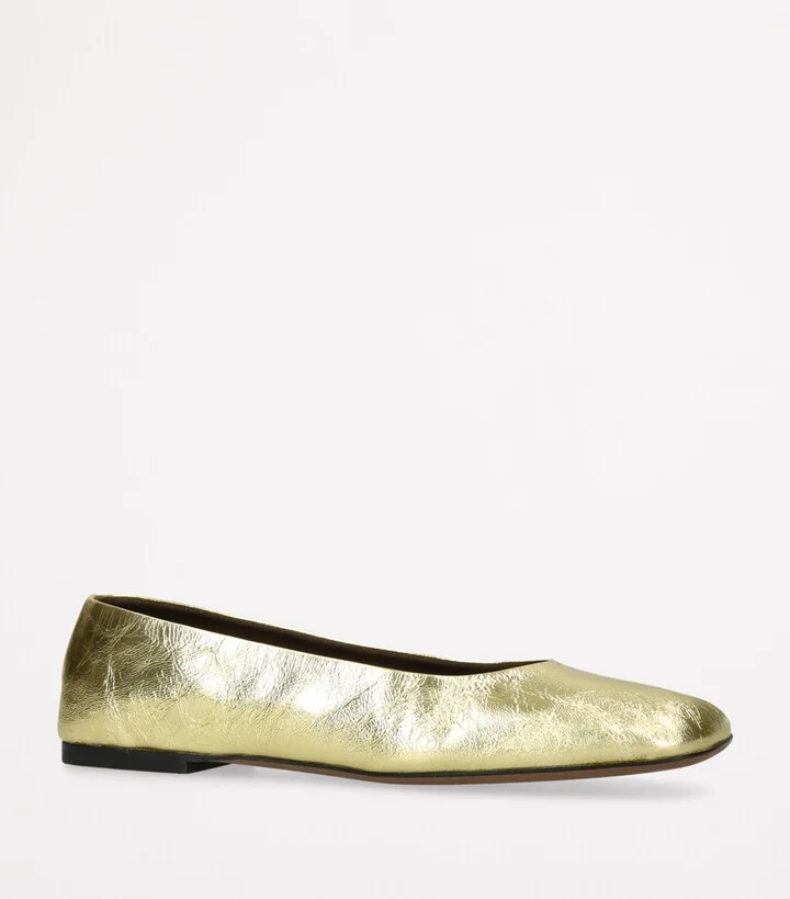 The Row Metallic Leather Ballet Flats - Image 3