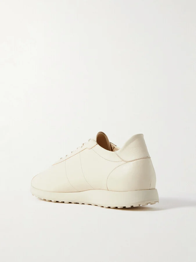 The Row - Mica Leather Sneakers - Ivory - Image 3