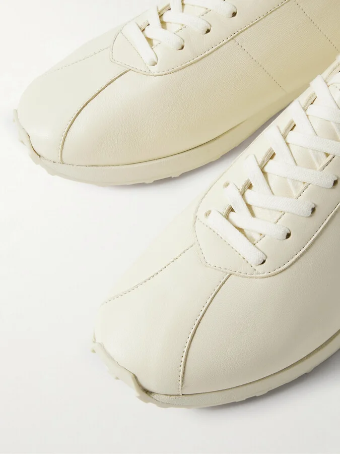 The Row - Mica Leather Sneakers - Ivory - Image 4