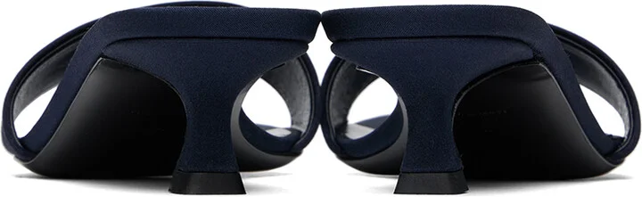 The Row Navy Combo Kitten Heeled Sandals - Image 2